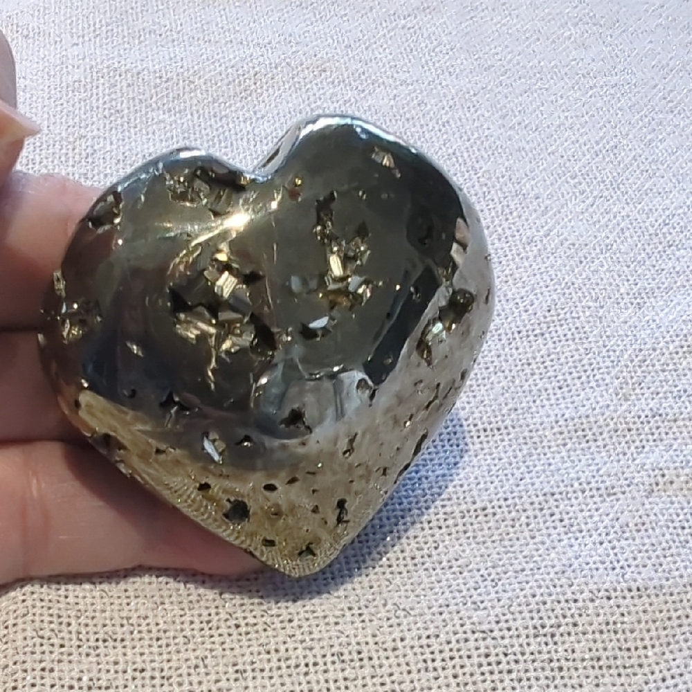 Pyrite Mineral Heart